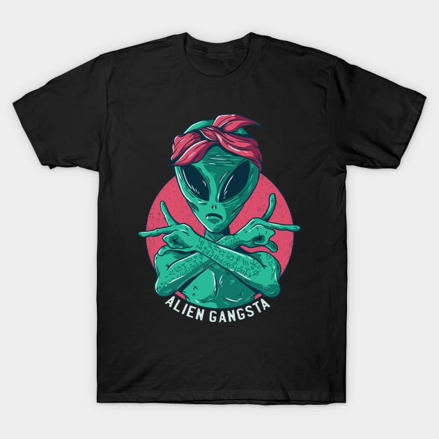 Alien Gangsta T-Shirt by soondoock